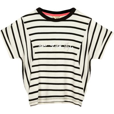 Mini girls black stripe t-shirt